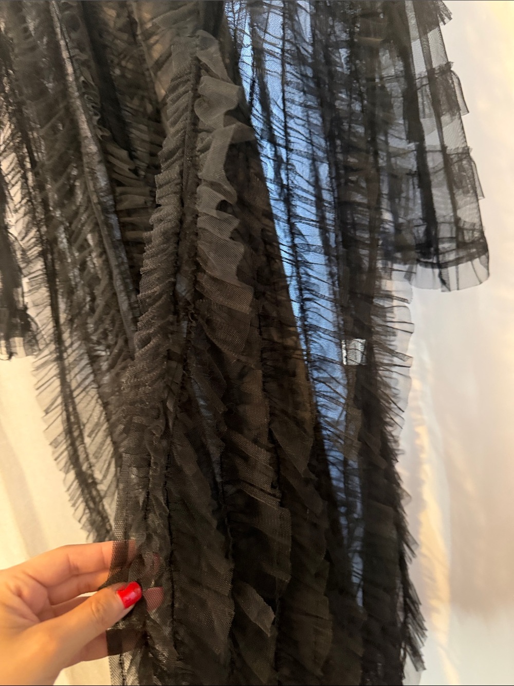 Sheer Black Ruffle Kimono Robe - Cien - Picture 2 of 2